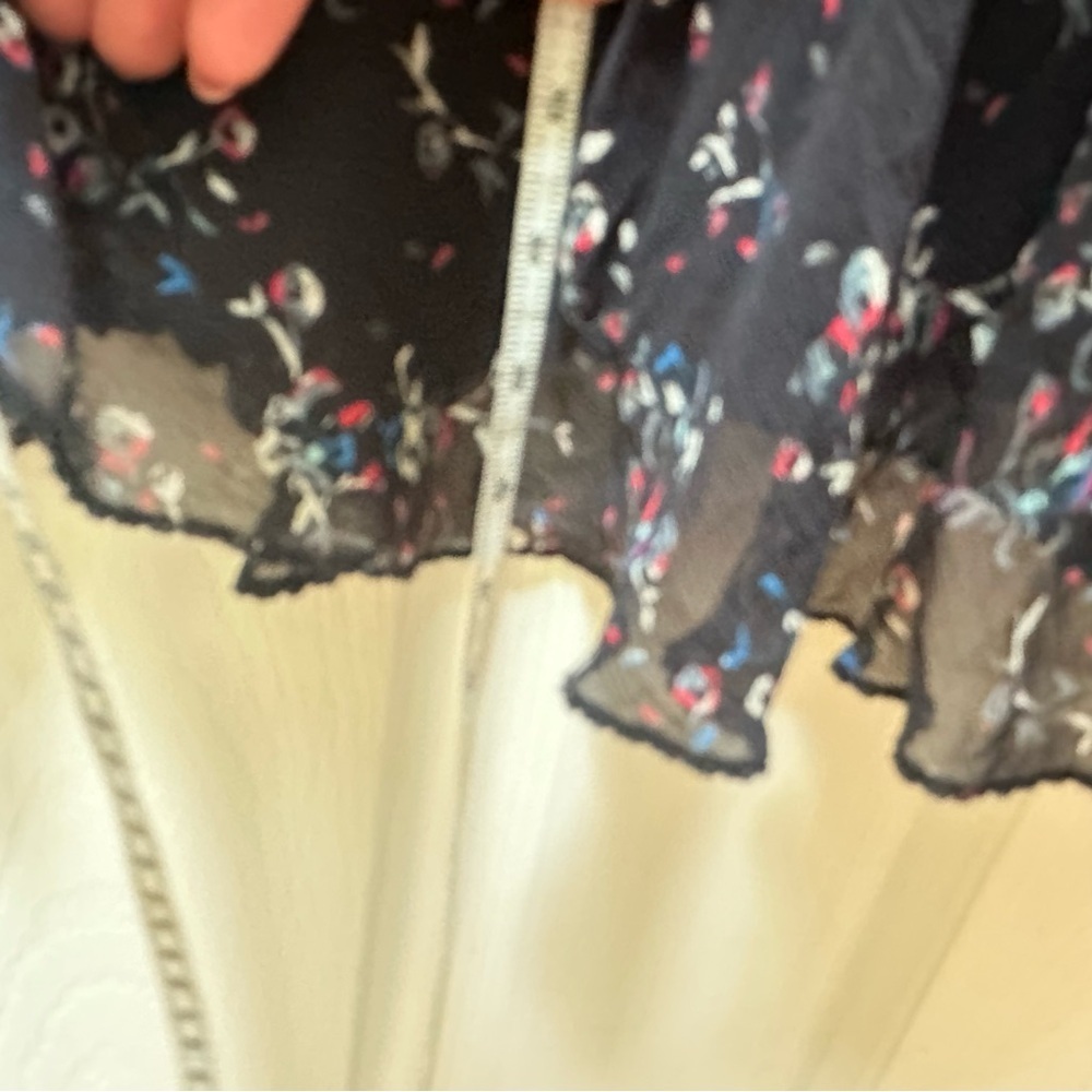Tanya Taylor silk Carti Dress size 10 Floral Ruched Black Dress short - Picture 5 of 11